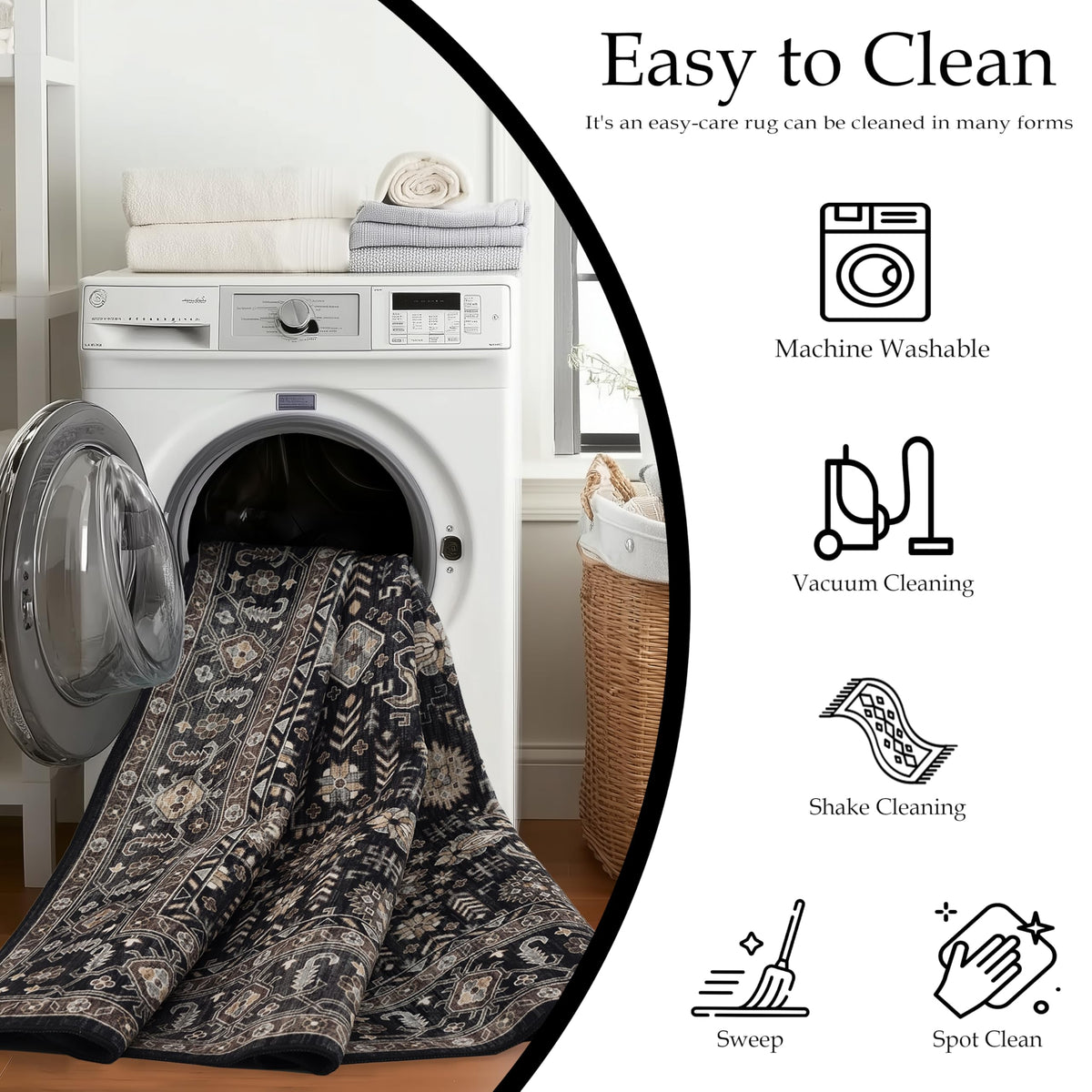 Ruaruarug machine-washable design simplifies refreshes after spills
