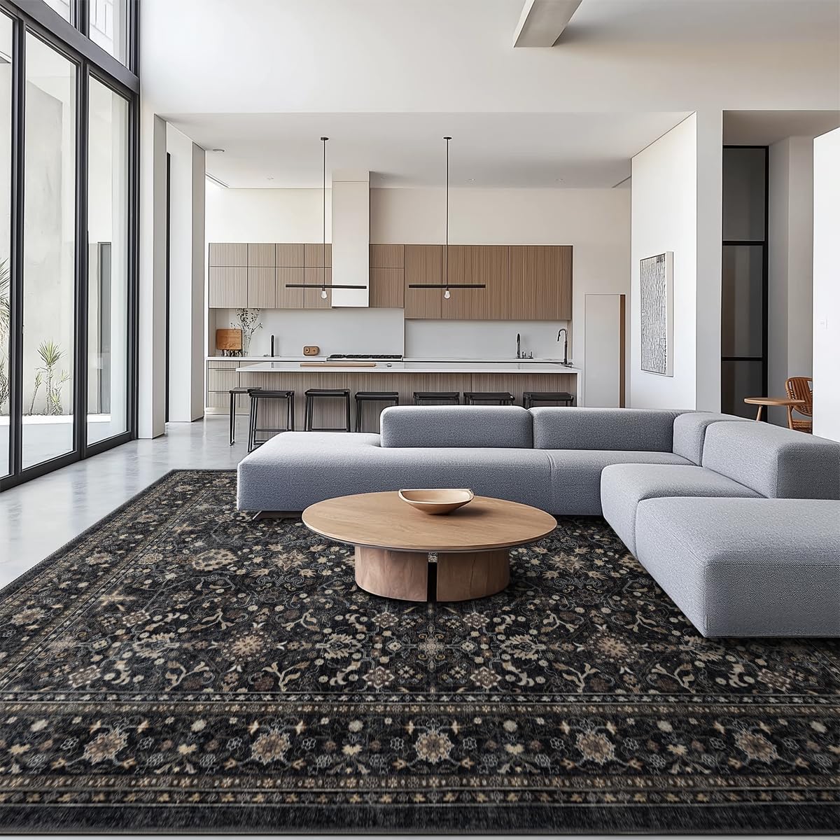 Ruaruarug pattern close-up shows a stylish, durable design ideal for busy spaces.