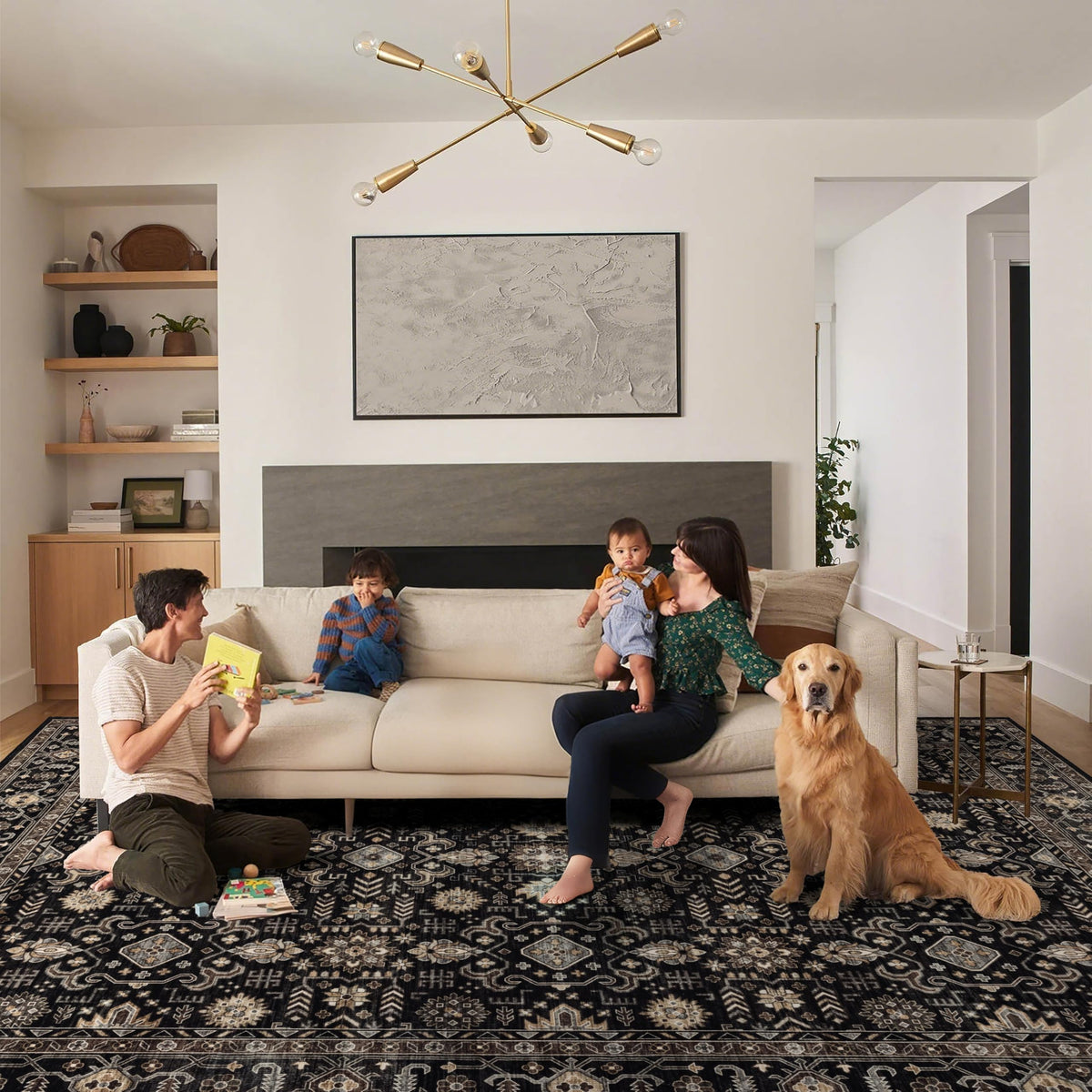 Patterned surface of Ruaruarug rug is easy to vacuum for quick cleanups