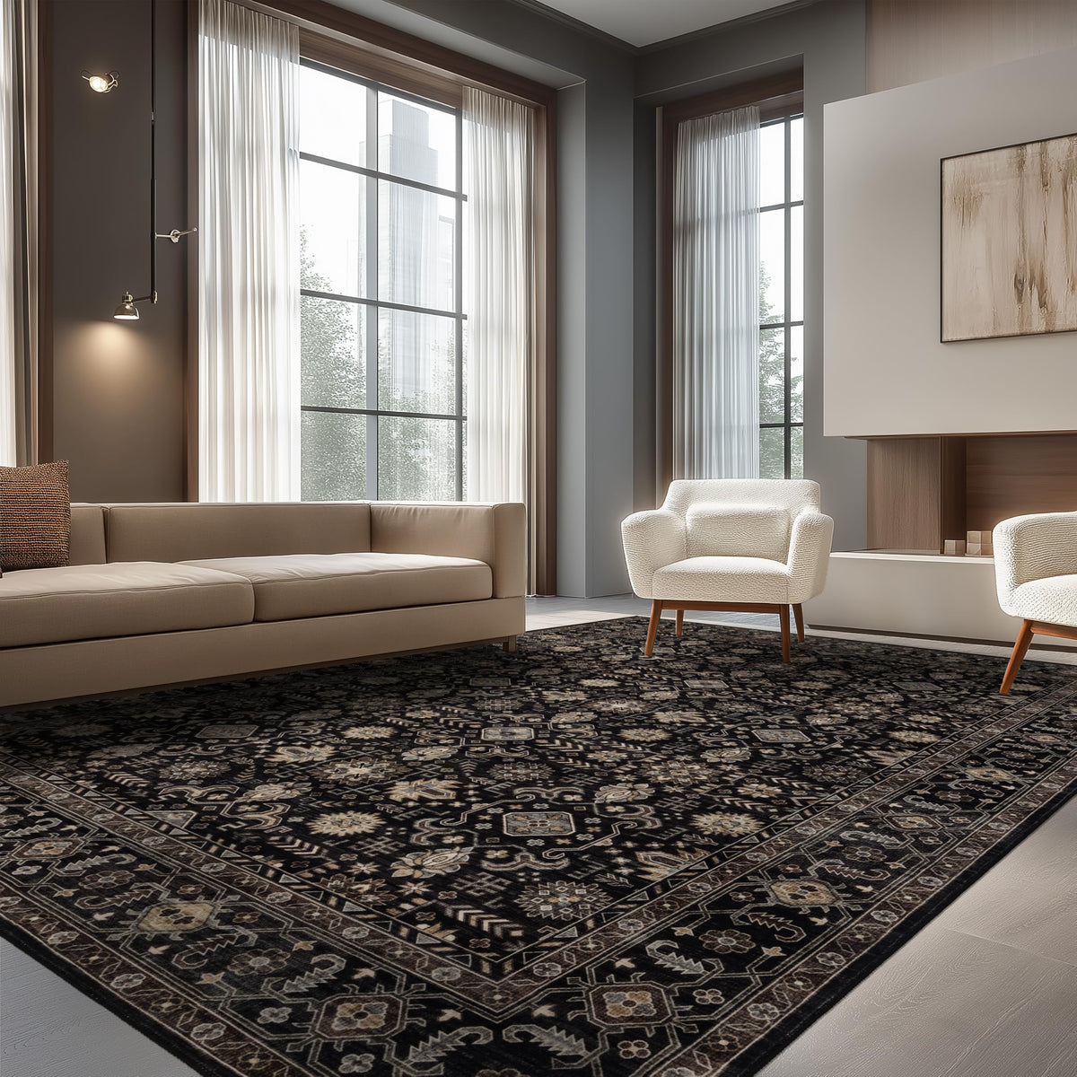 Ruaruarug ultra-soft, low-pile polyester underfoot comfort for bedrooms