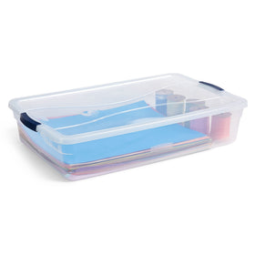Rubbermaid Cleverstore 4-pack clear lids snapping securely for dust protection