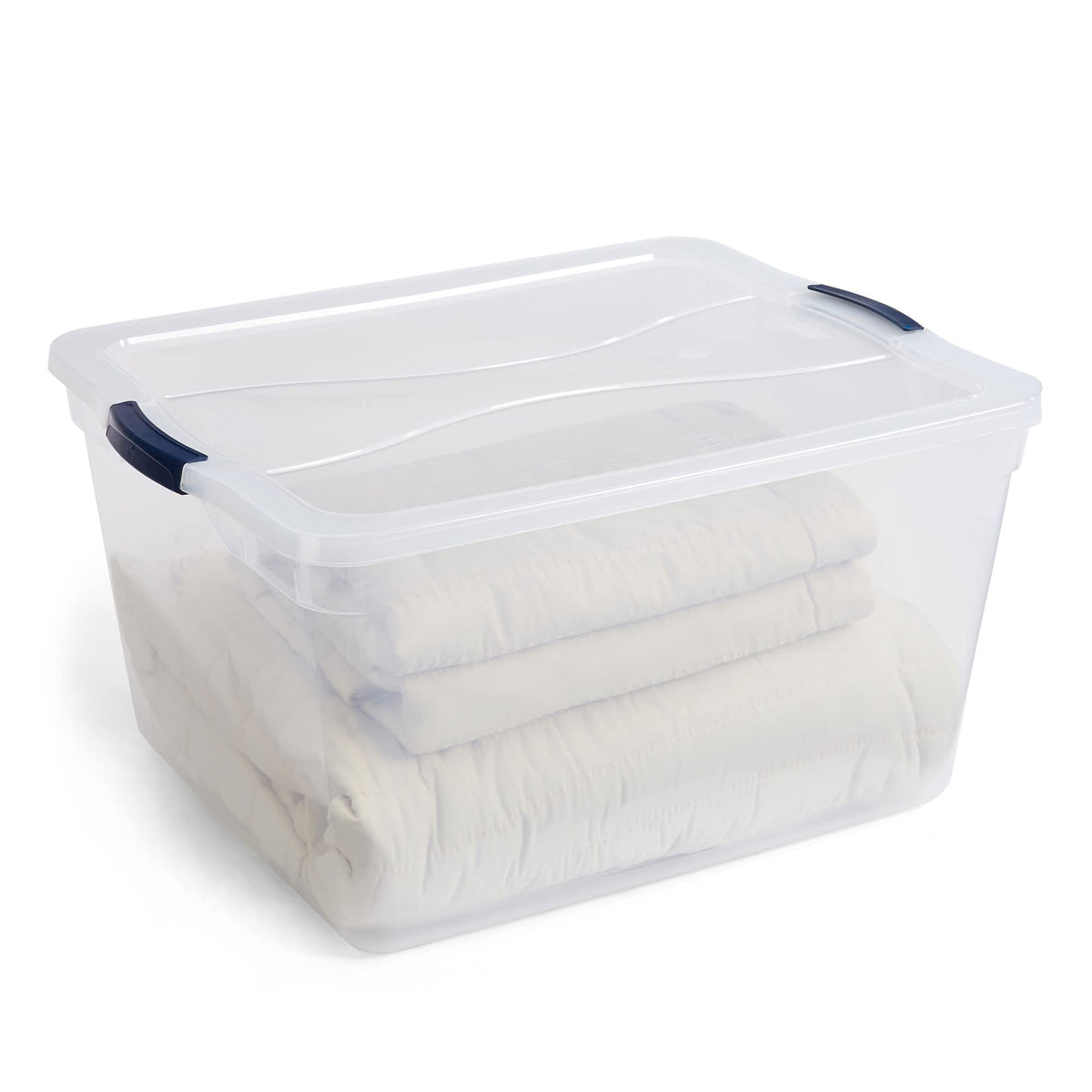 Rubbermaid Cleverstore see-through bins let you identify contents at a glance.