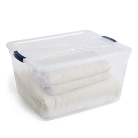 Rubbermaid Cleverstore see-through bins let you identify contents at a glance.
