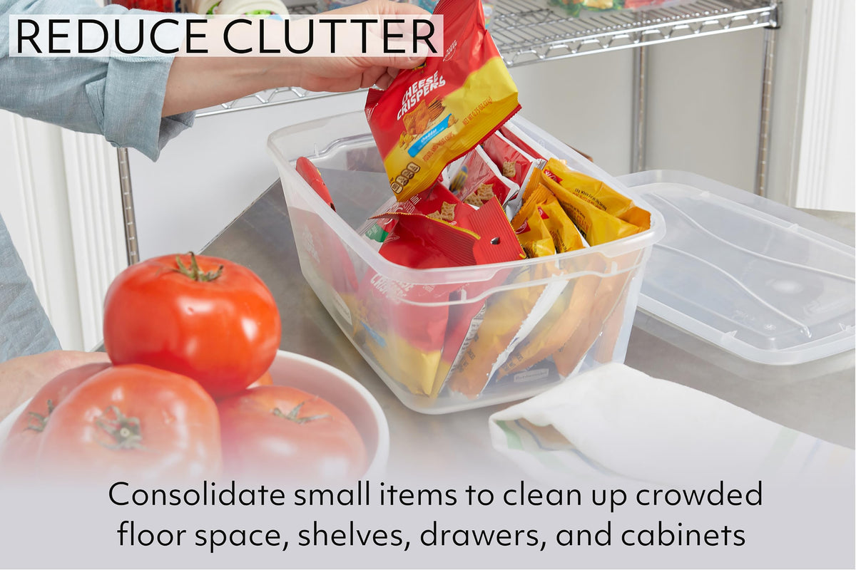 Rubbermaid Cleverstore shatter-resistant material withstands regular handling.
