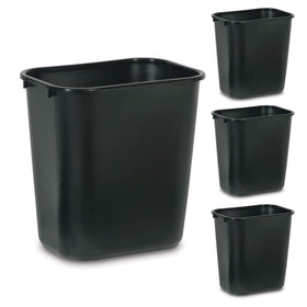 Rubbermaid Commercial deskside wastebasket under-desk design keeps workspace tidy