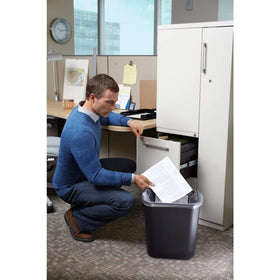 Rubbermaid Commercial deskside wastebasket nests for space-saving storage