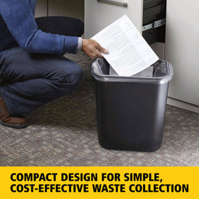 Rubbermaid Commercial deskside wastebasket with rolled rim for durability and easy cleaning