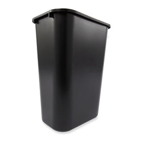 Rubbermaid Deskside wastebasket durable plastic resists daily wear.