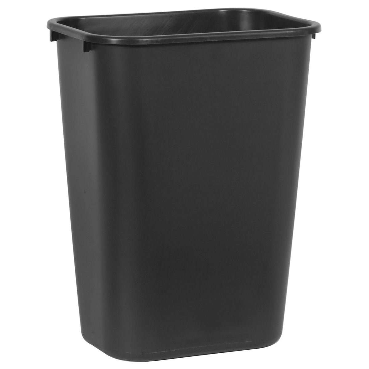 Rubbermaid Deskside wastebasket stackable design for easy storage.