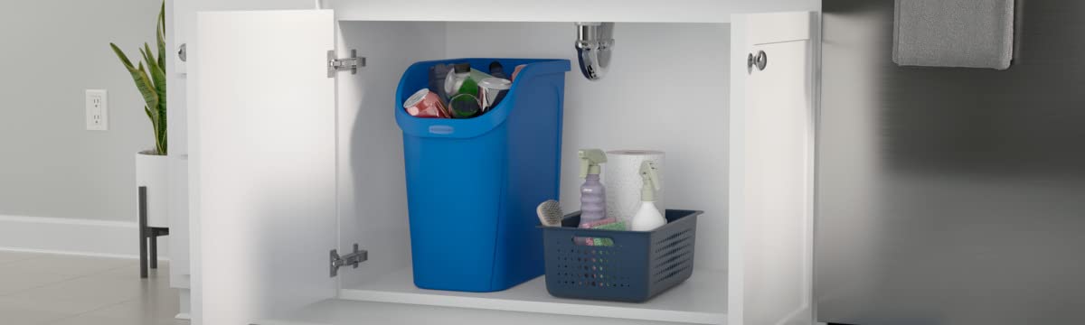 Rubbermaid dual-stream solution supports recycling and waste in kitchens.