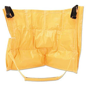 Expandable elastic pockets store spray bottles and liners neatly