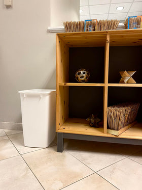 Rubbermaid made in USA waste bin from Winfield for durable daily use.