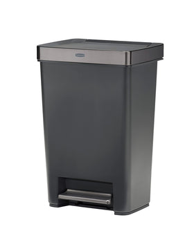 Rubbermaid Premier Series III step-on trash can with charcoal pedal for hands-free waste disposal