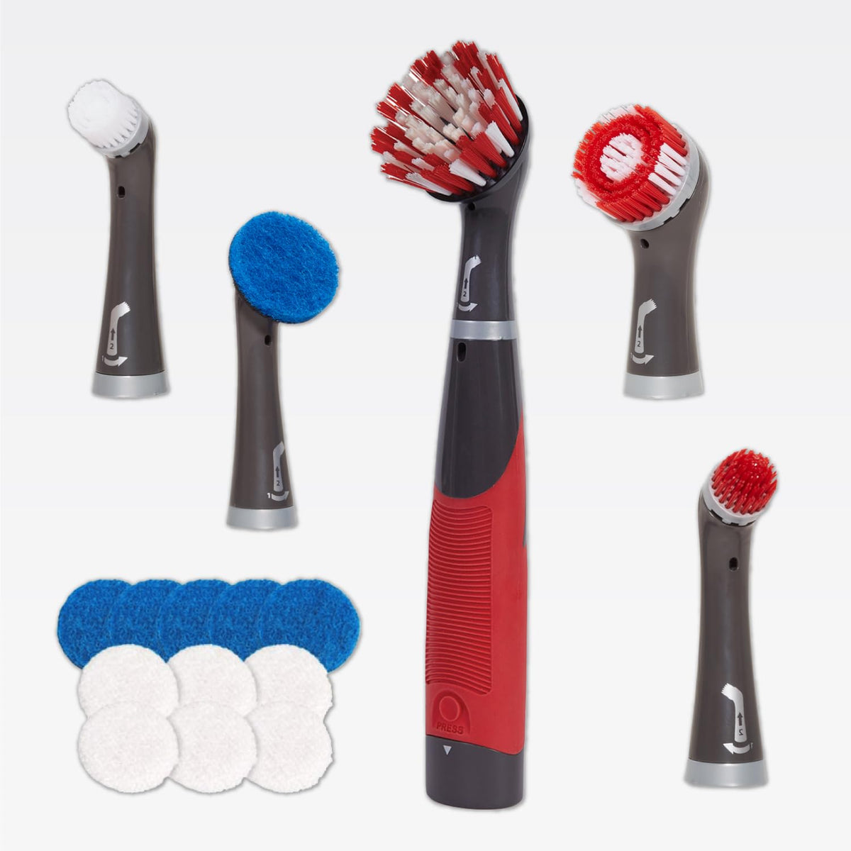 Rubbermaid Reveal Power Scrubber handle for steady cleaning in kitchens and baths