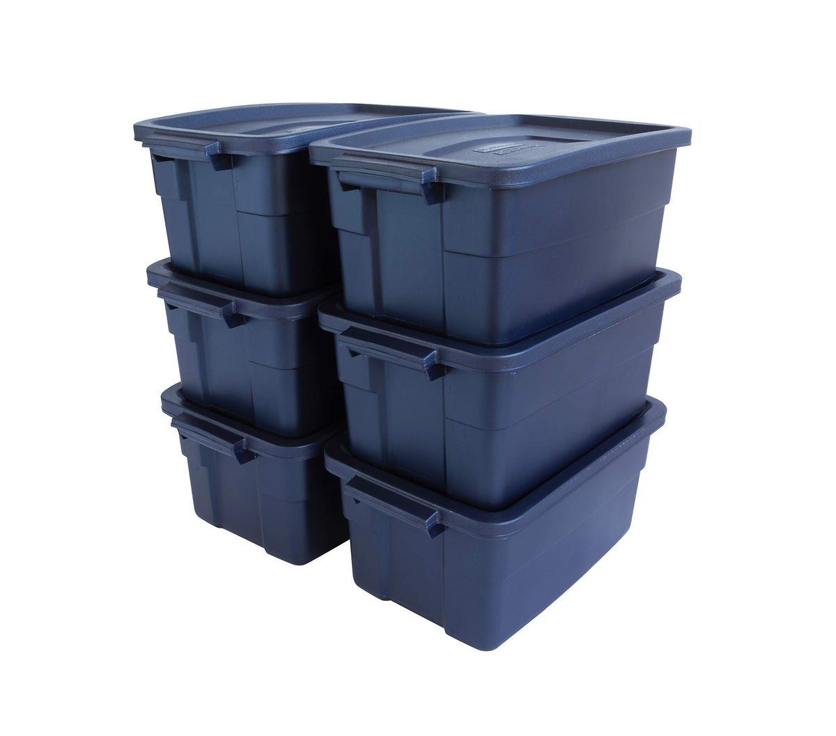 Rubbermaid Roughneck 3 Gal tote with closed lid protects contents from moisture