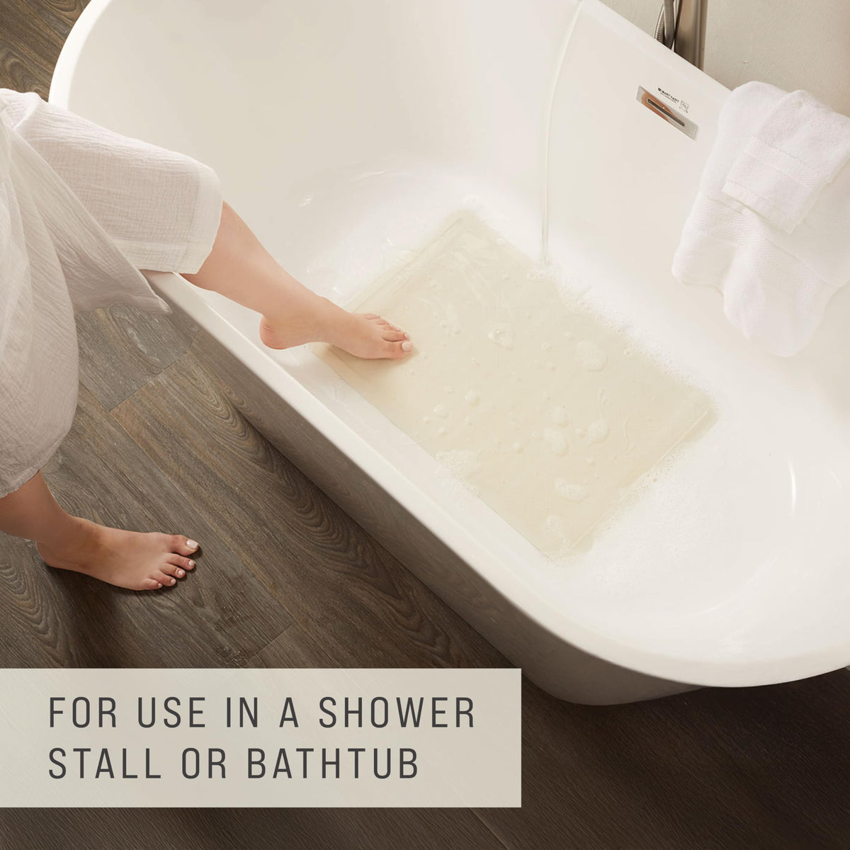 Rubbermaid Safti-Grip bath mat dimensions 22-5x14 inches.