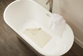 Rubbermaid Safti-Grip bath mat textured surface provides extra traction on wet floors.
