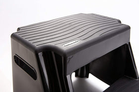 Rubbermaid stool's non-marring feet protect floors during home projects.