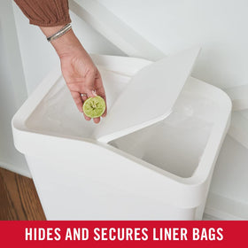 Domed lid reduces odor escape in busy spaces with Rubbermaid Swing Top.