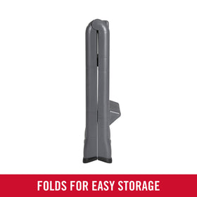 Rubbermaid two-step stool features dent-resistant plastic construction.