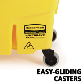 Rubbermaid WaveBrake pour spout aids drying floors during emptying.