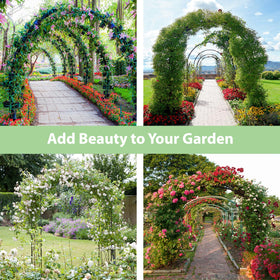 RUBFAC 7.8ft garden arch black metal frame for outdoor decor
