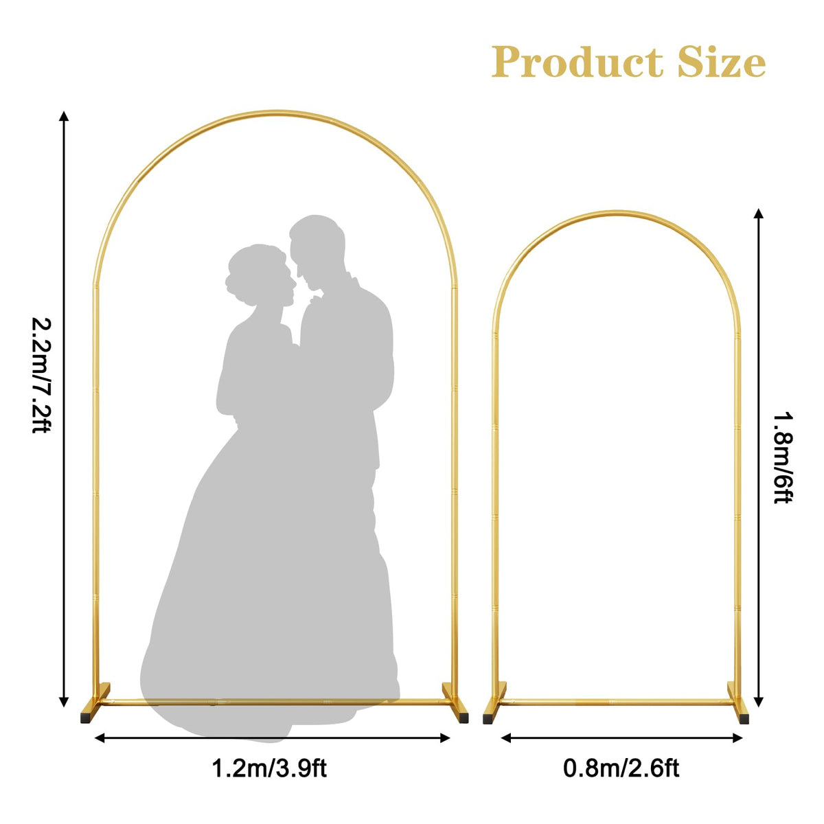 RUBFAC metal arch backdrop stand 6ft arch, compact option for small celebrations.