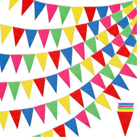 Rubfac pennant banner six-banner setup for large outdoor celebrations.