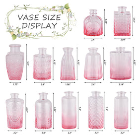 Ruckae gradient pink glass bud vase highlighting slim stems on table decor.