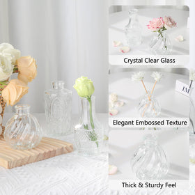 Ruckae thick-base glass vases highlight flower stems beautifully.