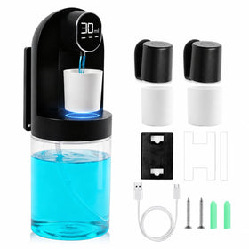 Rudnia mouthwash dispenser front view for convenient hands-free family care.