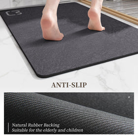 RUERYA fast-dry mat with slim profile fits under doors.