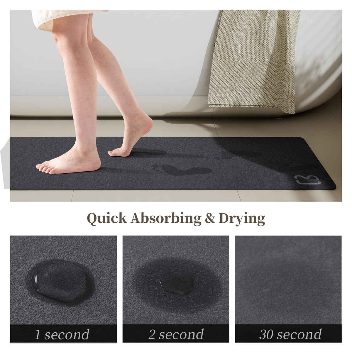 RUERYA non-slip rubber bottom keeps footing on wet floors.