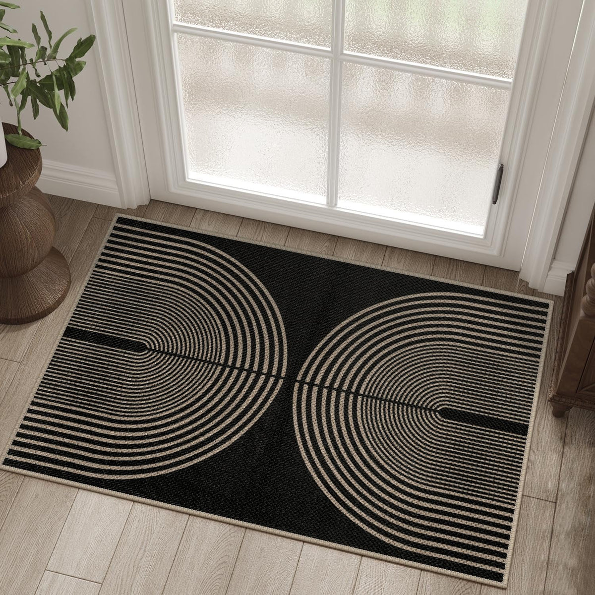 Rugalia Easy Jute Rainbow entryway rug front view for indoor use and stylish welcome.