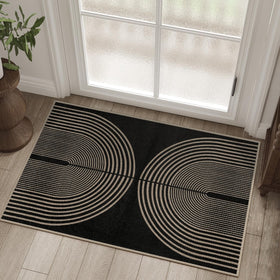 Rugalia Easy Jute Rainbow entryway rug front view for indoor use and stylish welcome.