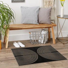 Rugalia Easy Jute Rainbow entryway rug suitable for indoor and outdoor use at entrances.