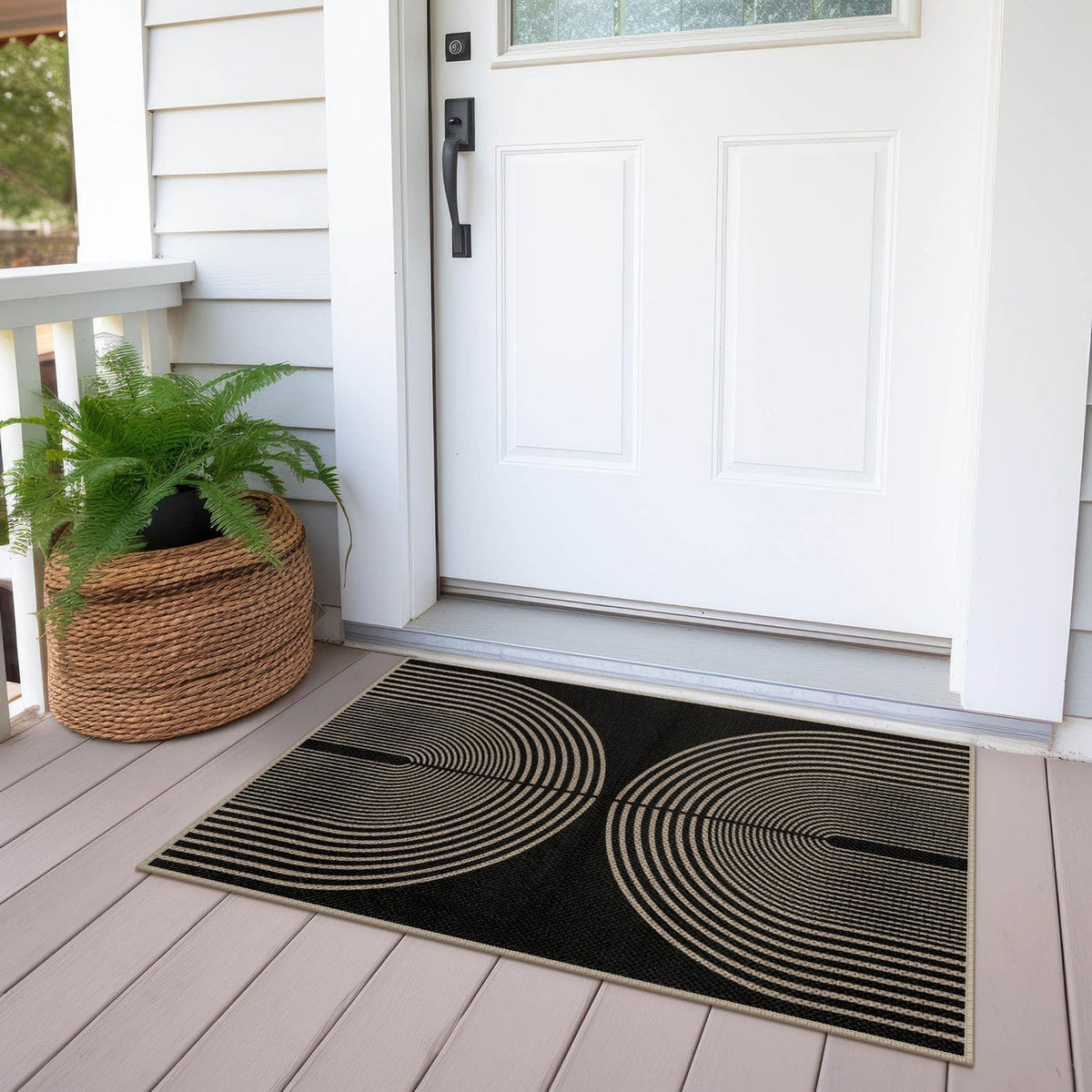 Rugalia Easy Jute Rainbow entryway rug machine washable option for deep cleaning.