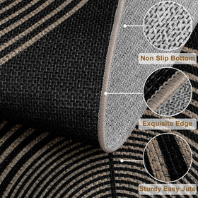 Rugalia Easy Jute Rainbow Runner shows non-slip backing for secure placement