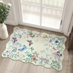 Rugalia butterfly entryway rug with scalloped edge adds cozy style and welcome