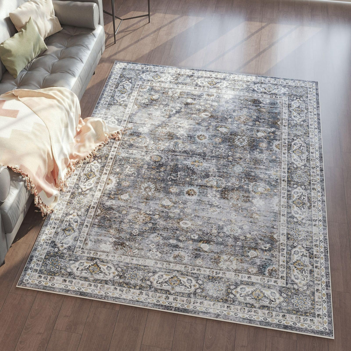 Rugcomf 4x6 area rug soft low-pile close-up for plush barefoot comfort