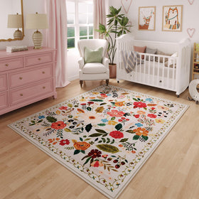 Rugcomf beige boho medallion rug — soft underfoot for cozy bedrooms.
