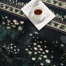 Rugcomf color-retention helps maintain vivid impressionist pattern over time