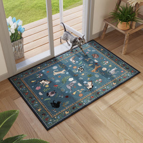 Rugcomf door mat indoor entrance 2x3 with welcoming floral design for entryways