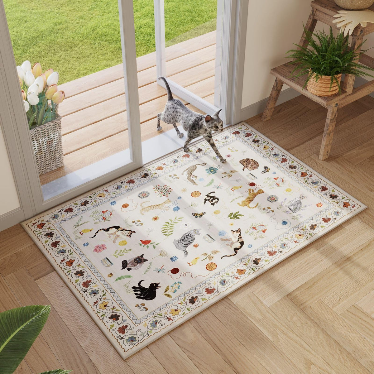 Rugcomf door mat indoor entrance 2x3 with durable weave to trap dirt.