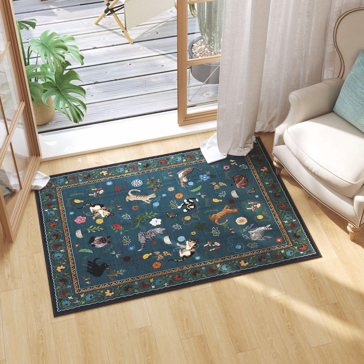 Rugcomf durable fibers rug with non-slip backing helps keeps rugs in place