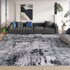 Rugcomf easy-care rug fits under furniture without snagging doors.