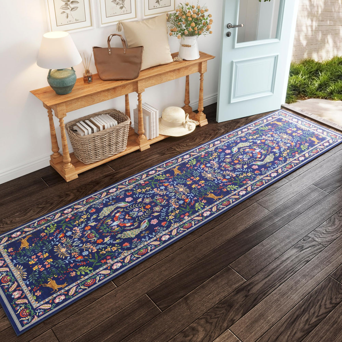 Rugcomf entryway rug brightens rooms while protecting floors.