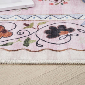 Rugcomf entryway rug with vibrant print; enhances kitchens