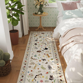 Rugcomf floral animal design detail adds lively decor to spaces.