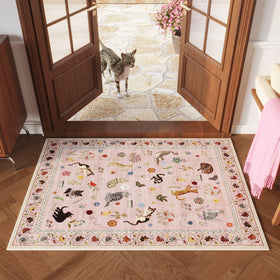 Rugcomf indoor entrance 2x3 mat; pink color